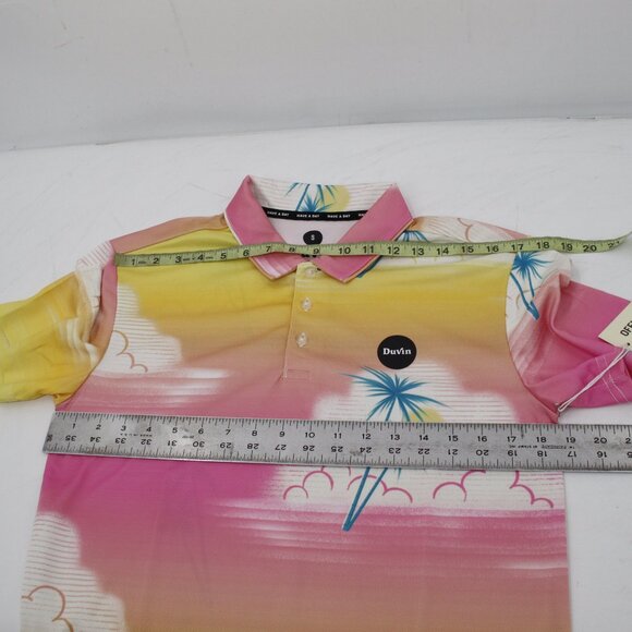 NWT Duvin polo shirt mens small Days in the Clouds golf casual sun palm tree fun - Picture 9 of 9